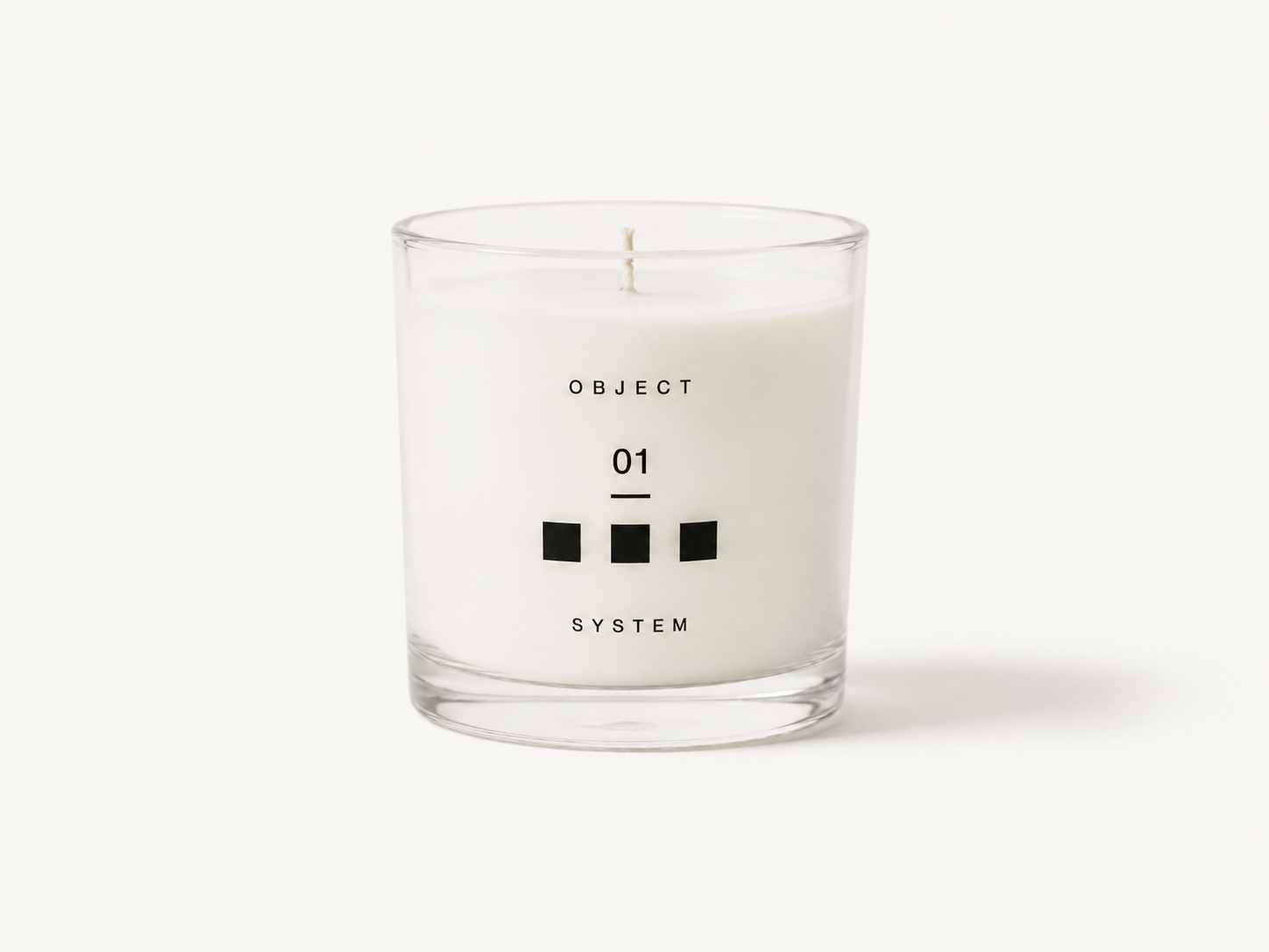 OBJECT 01 wood scented candle in clear glass vessel
