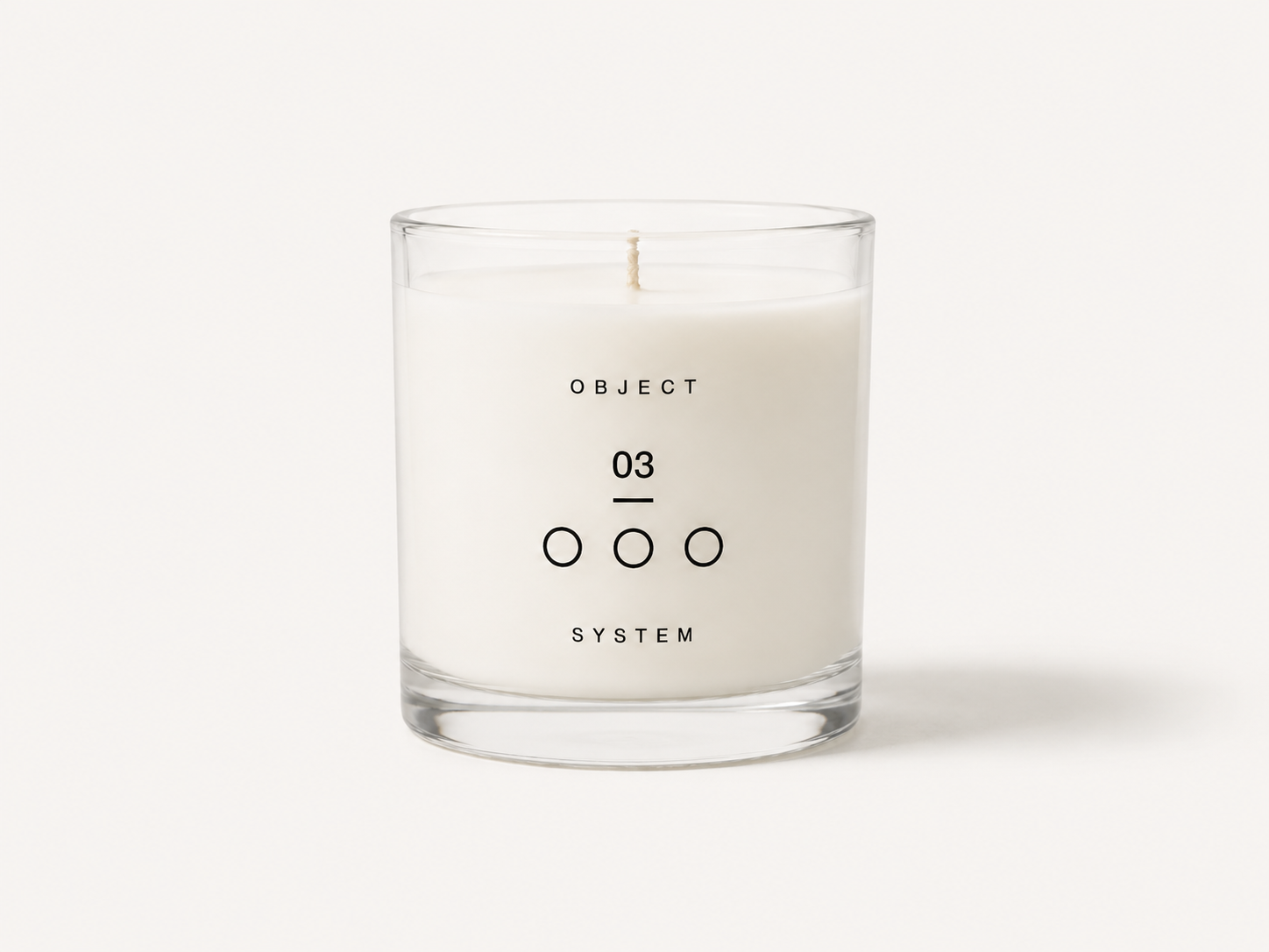 OBJECT 03 air scented candle in clear glass vessel