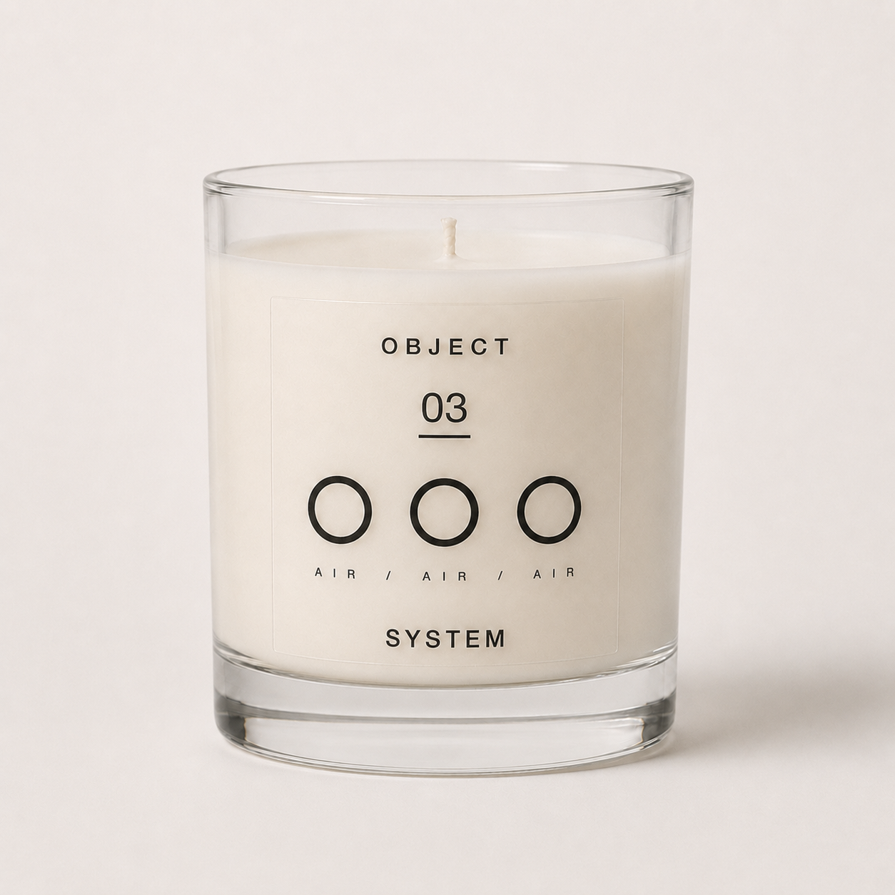 OBJECT 03 air scented candle in clear glass vessel