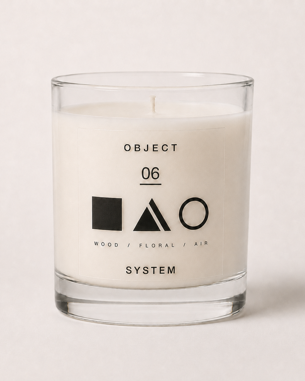 OBJECT / SYSTEM clear glass candle